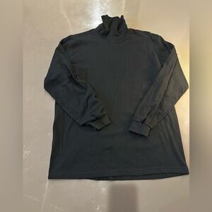 black long-sleeve turtleneck shirt.